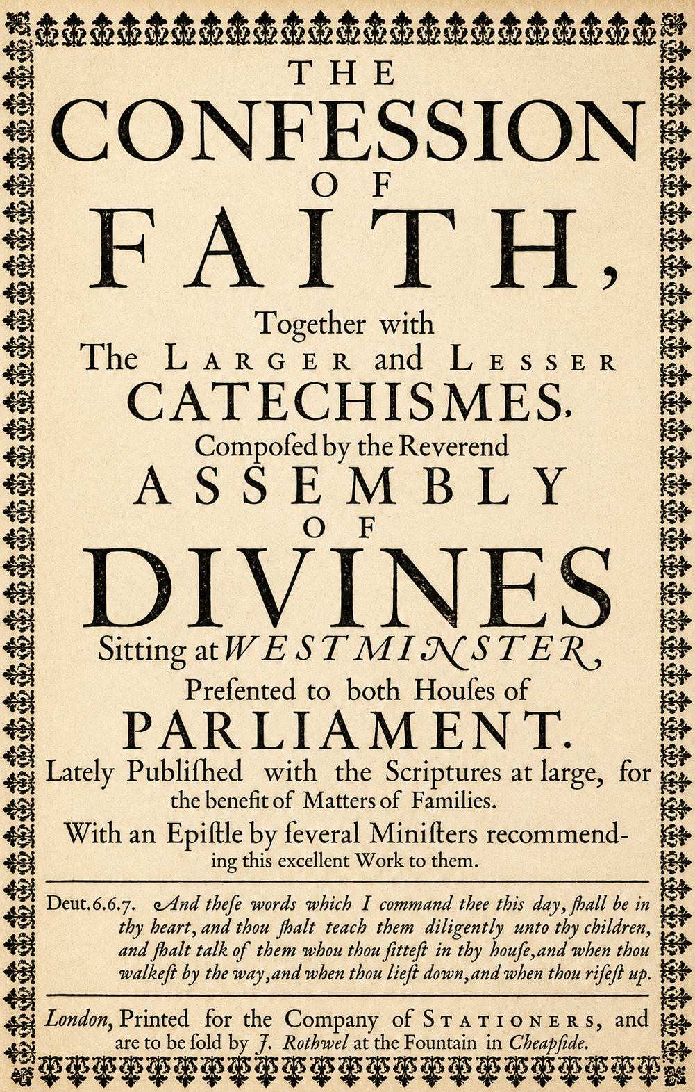 Capa dos Padrões de Westminster